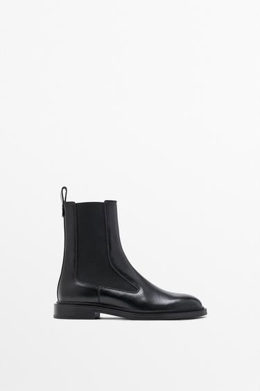 Zara Flat leather Chelsea boots - Black - Image 0