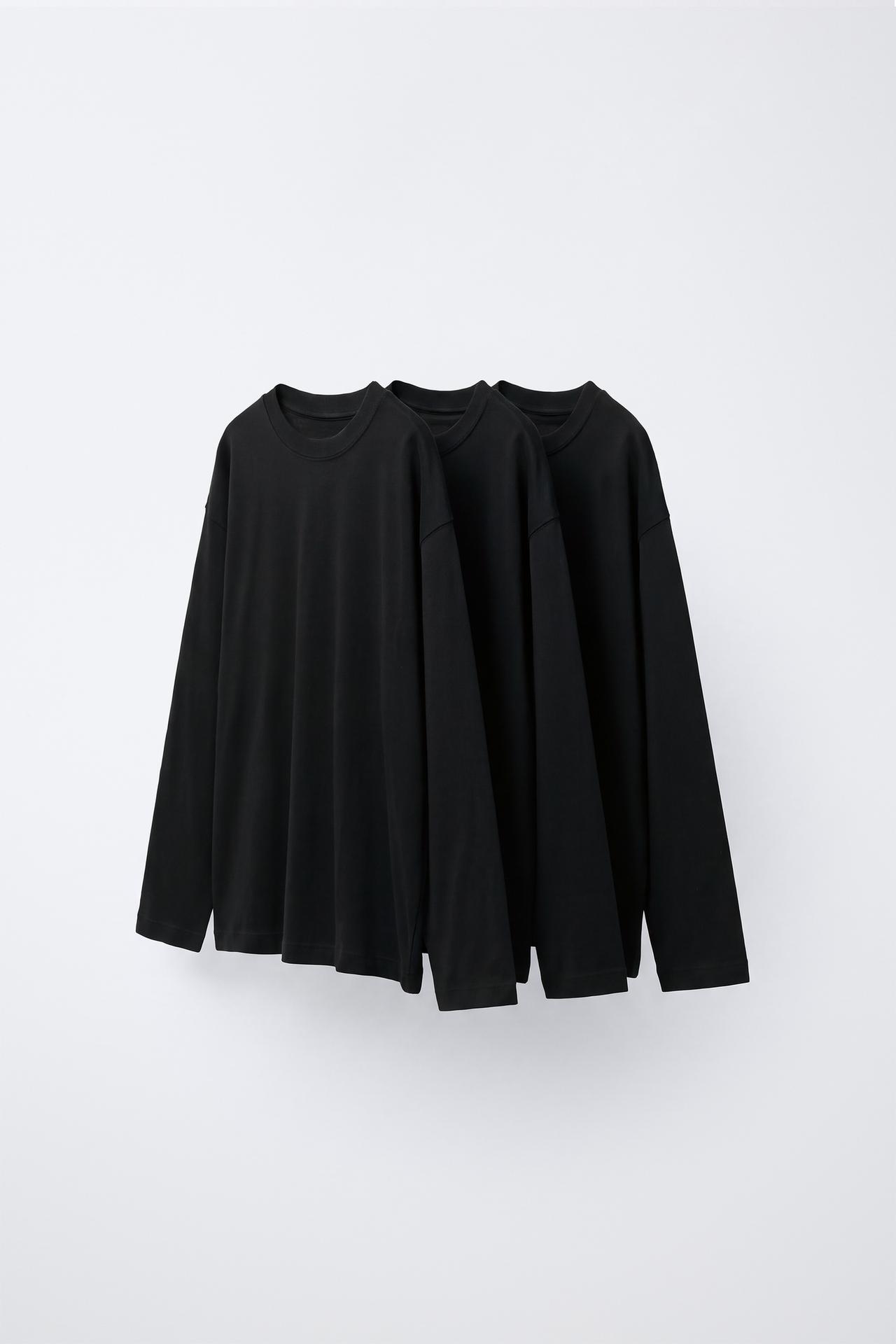 SOLID AND STRIPED T-SHIRT PACK — Black