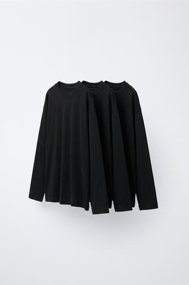 SOLID AND STRIPED T-SHIRT PACK — Black 1