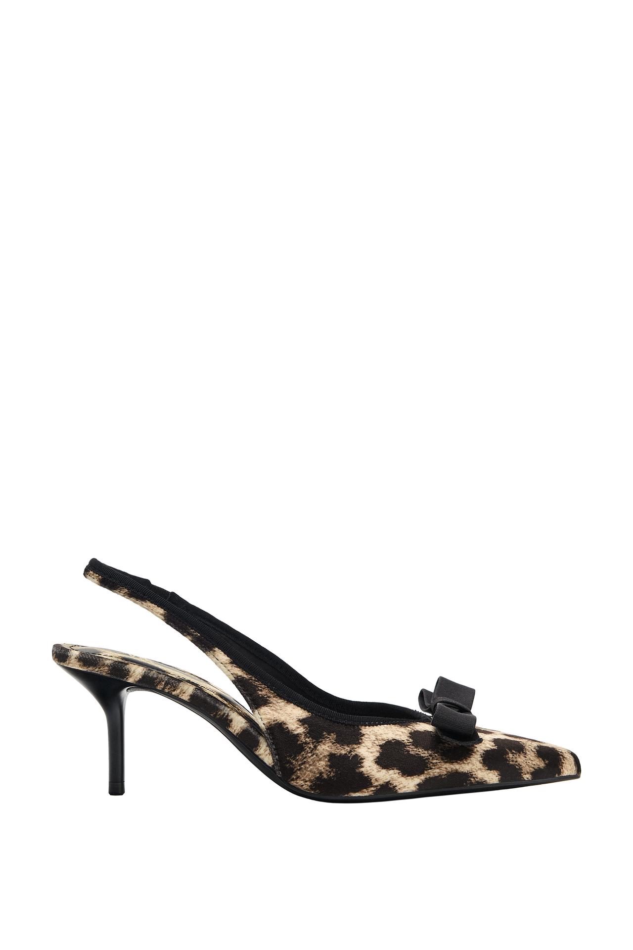 BOW ANIMAL PRINT HIGH-HEEL SHOES