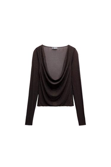 RHINESTONE TULLE TOP