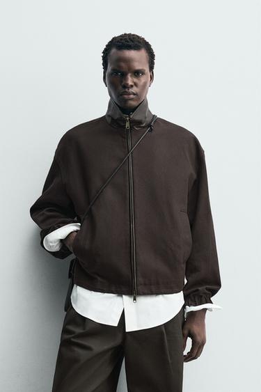 CONTRAST COLLAR JACKET - Brown by Zara