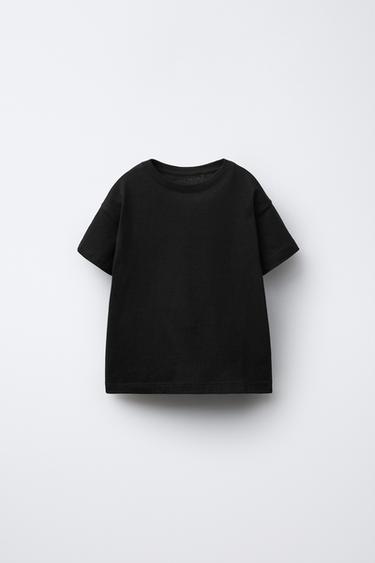Zara PLAIN BASIC T-SHIRT - Black