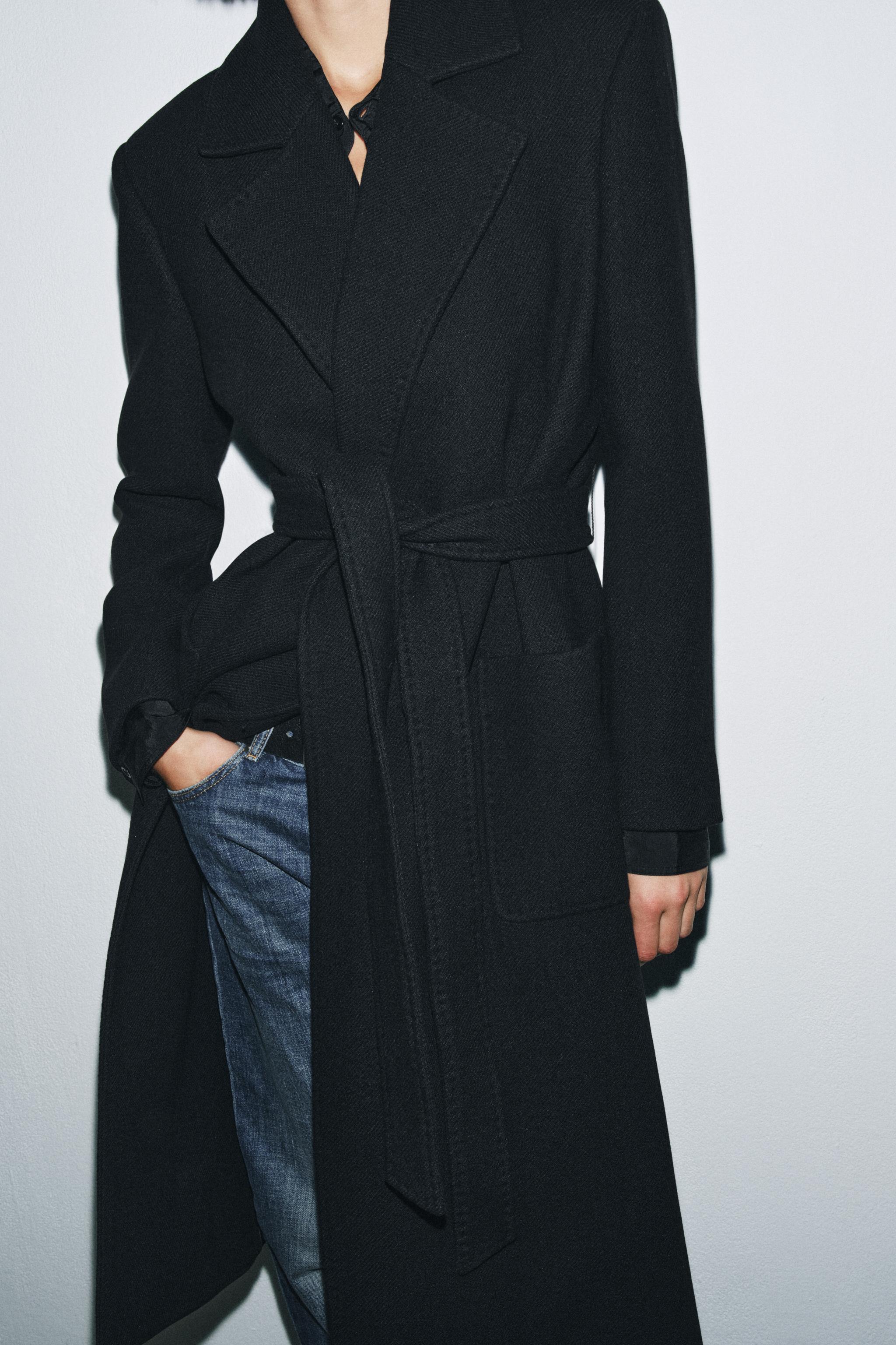 ZW COLLECTION ウールブレンドコート - ブラック | ZARA Japan