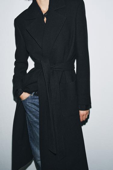 MANTEAU MÉLANGE LAINE ZW COLLECTION - Noir de Zara - Image 3