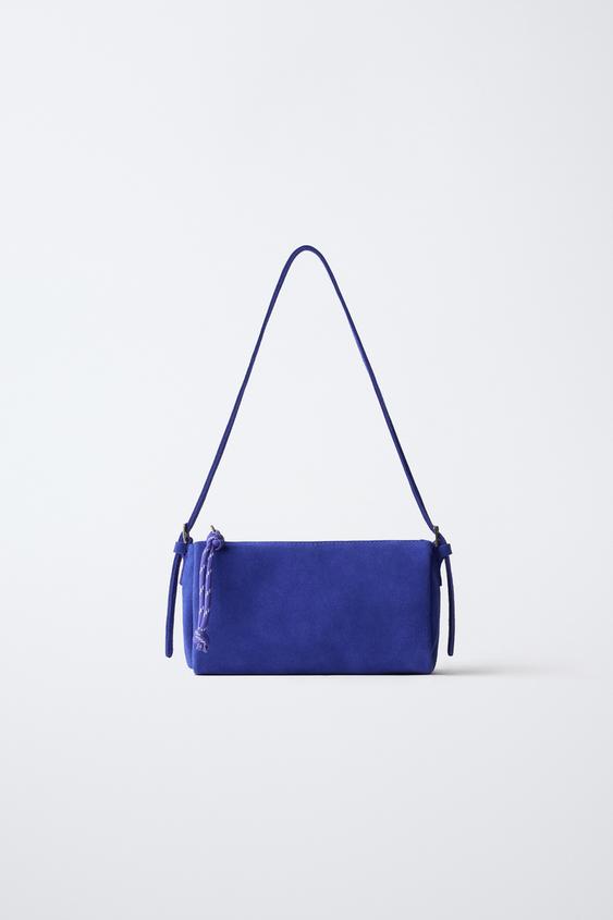 Zara LEATHER BAG - Blue - Image 0