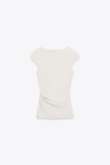 TOP DRAPEADO RIB - Crudo de Zara