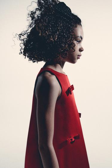 ROBE EN SATIN À NŒUDS - Rouge de Zara - Image 6