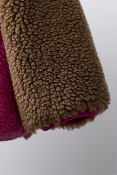 COLOR BLOCK FAUX SHEARLING JACKET WITH LABEL DETAIL - Various by Zara - Image 5