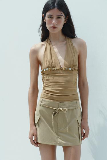 CARGO CULOTTES - Light khaki by Zara - Image 2