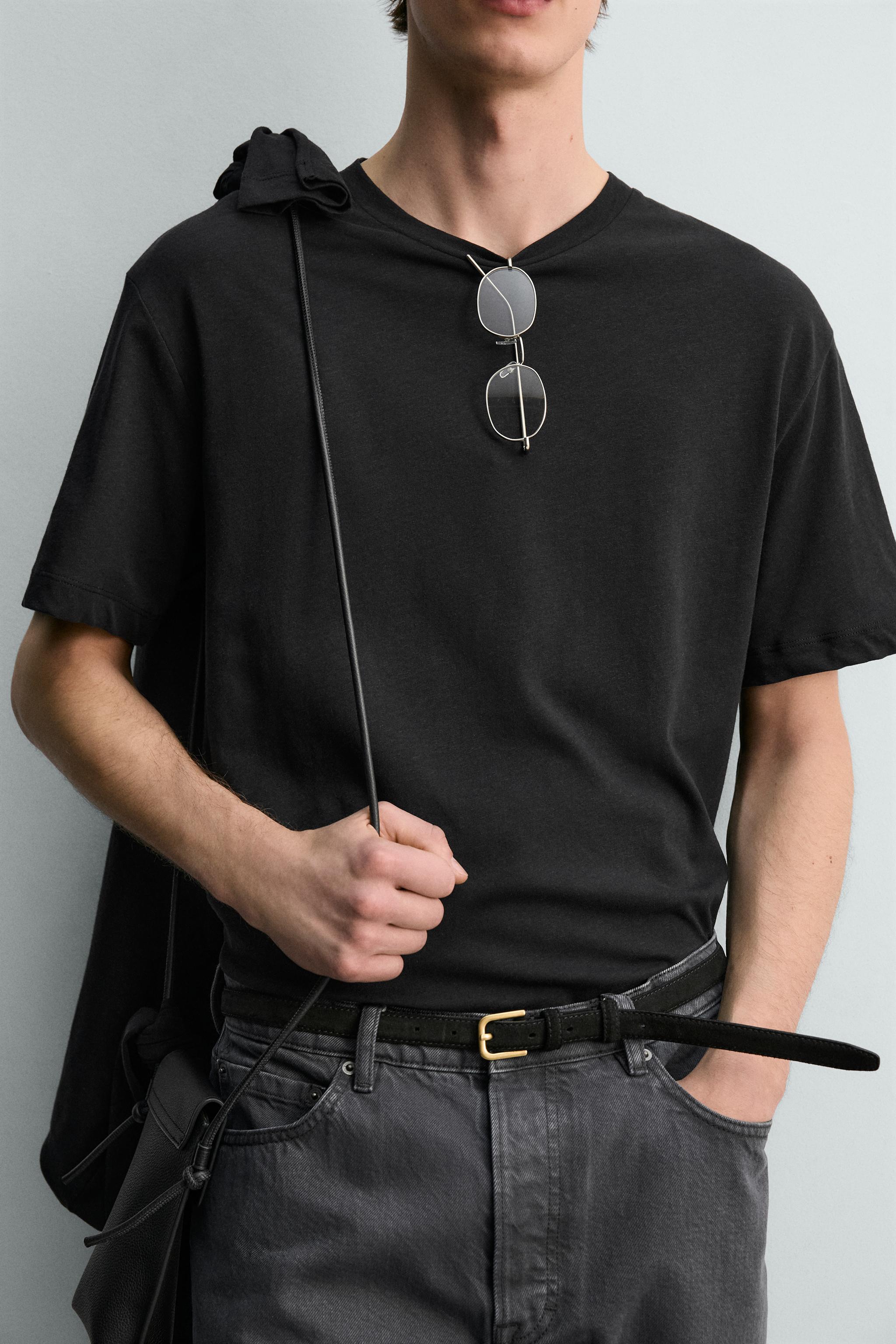 RELAXED FIT COTTON - LINEN T-SHIRT