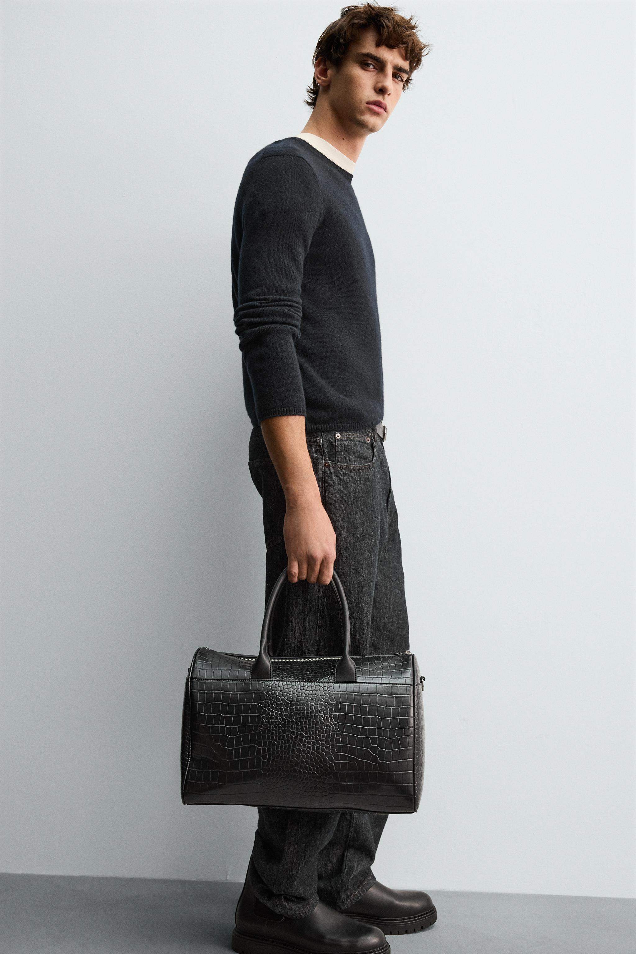 CROCODILE EMBOSSED TRAVEL BAG - Black | ZARA United States