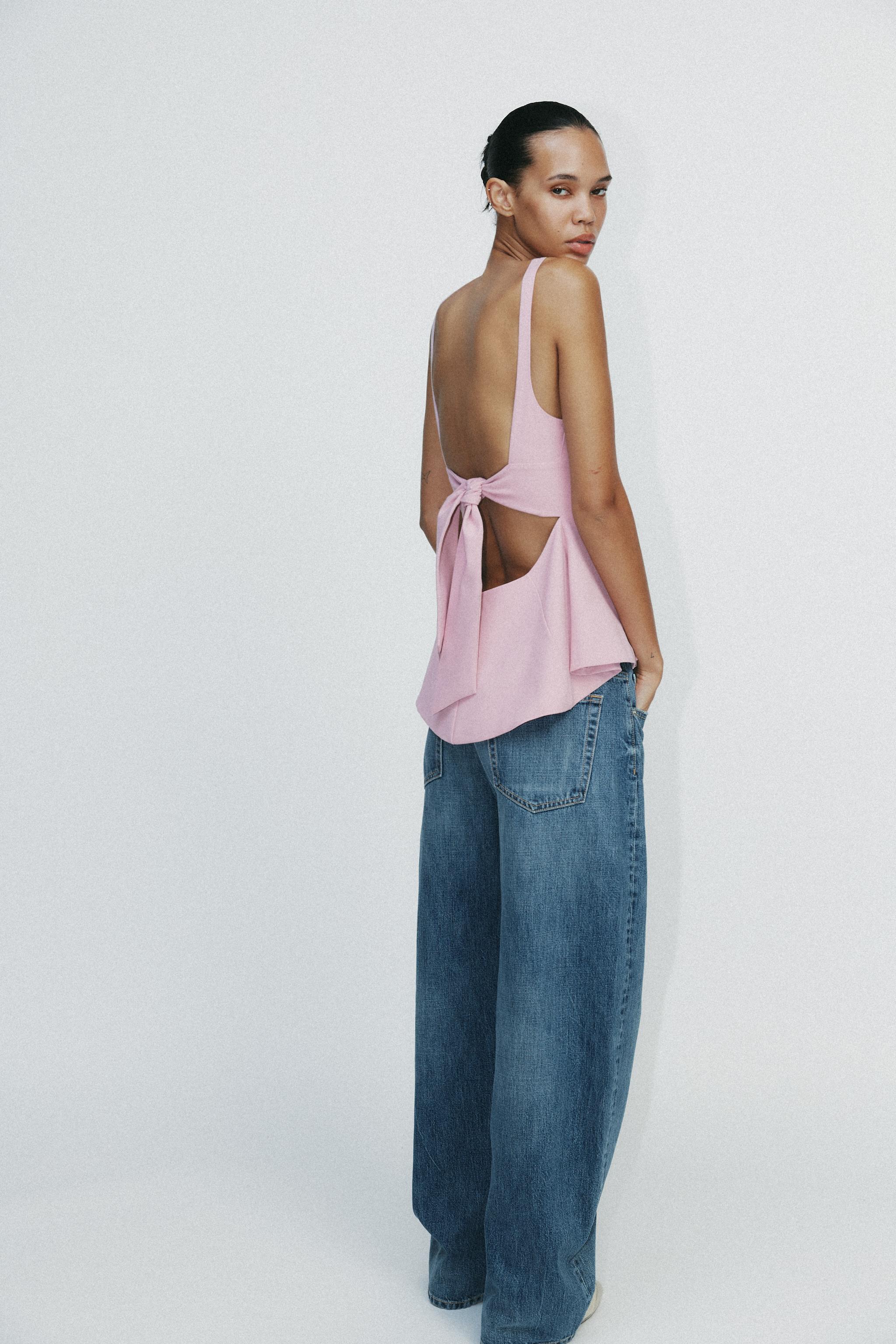 リボンペプラムトップス - グレーマール | ZARA Japan / 日本