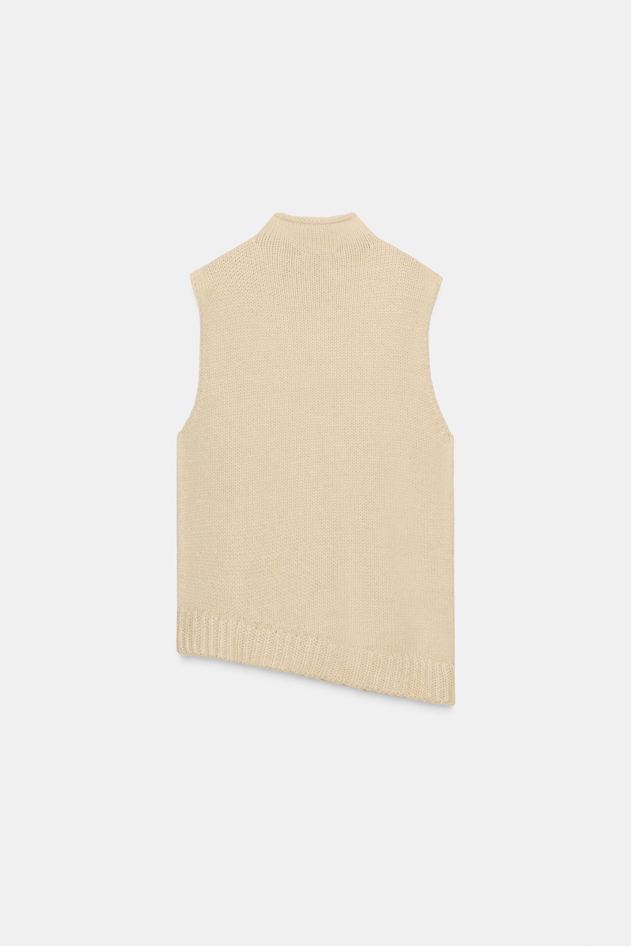 アシンメトリーニットベスト - バニラ | ZARA Japan / 日本