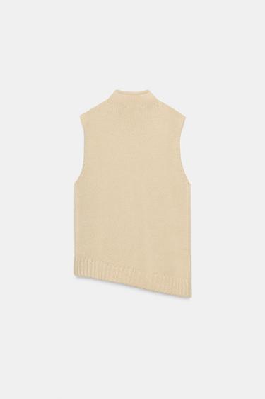 ASYMMETRIC KNIT VEST - Vanilla by Zara - Image 6