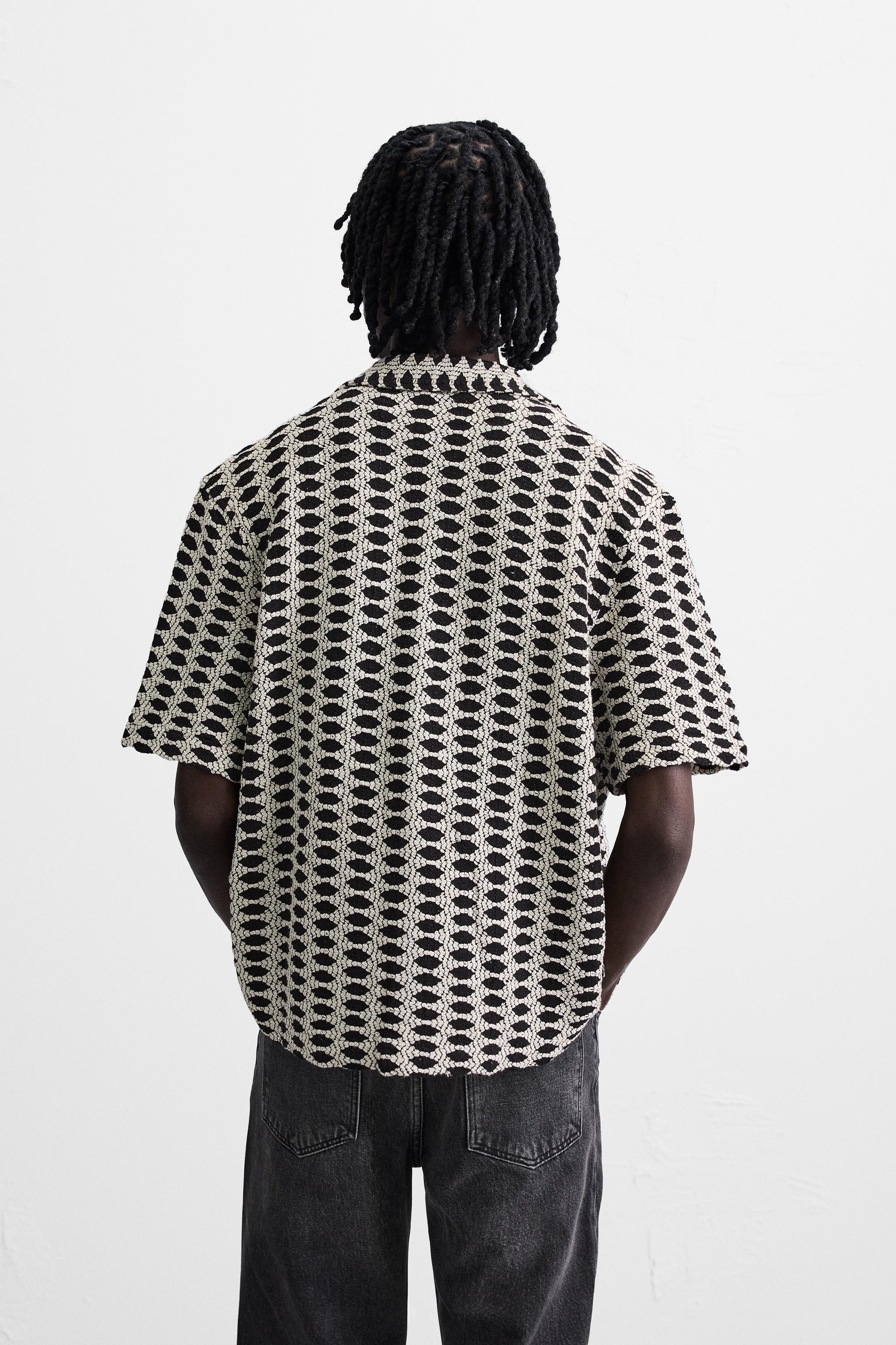 CHEMISE JACQUARD CONTRASTÉE