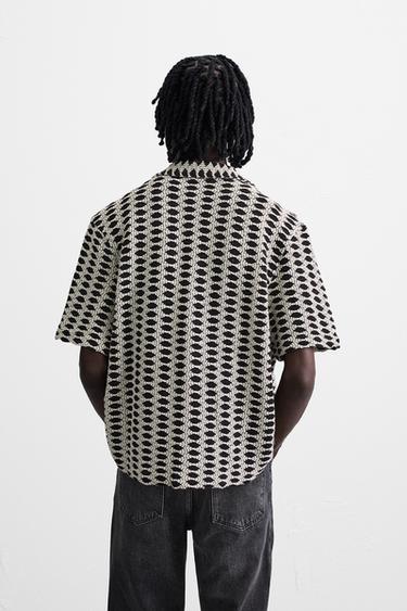 CHEMISE JACQUARD CONTRASTÉE - Écru de Zara - Image 2