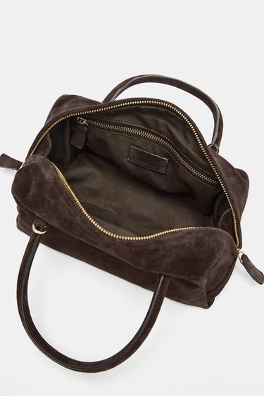 SAC BOWLING EN CUIR - Chocolat de Zara - Image 5
