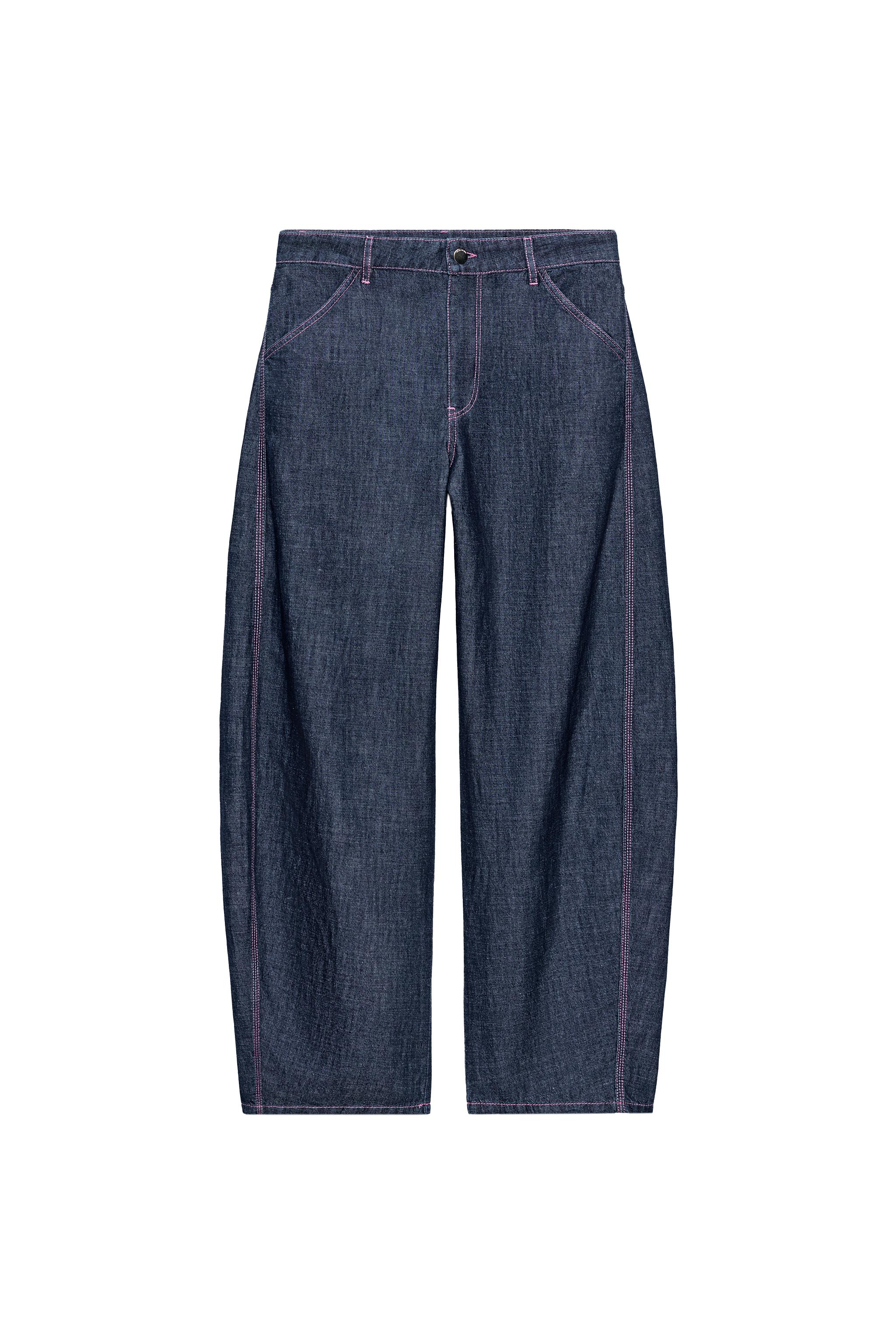 LINEN BARREL PANTS