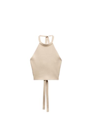 KNIT HALTERNECK TOP