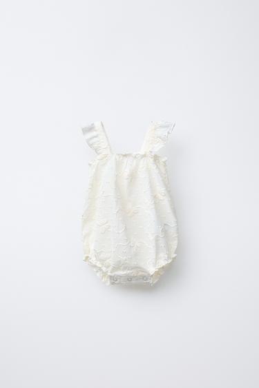 EMBROIDERED BUTTERFLY ROMPER - Ecru by Zara - Image 0