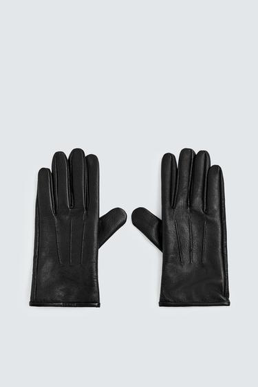 GUANTES BÁSICOS PIEL - Negro de Zara