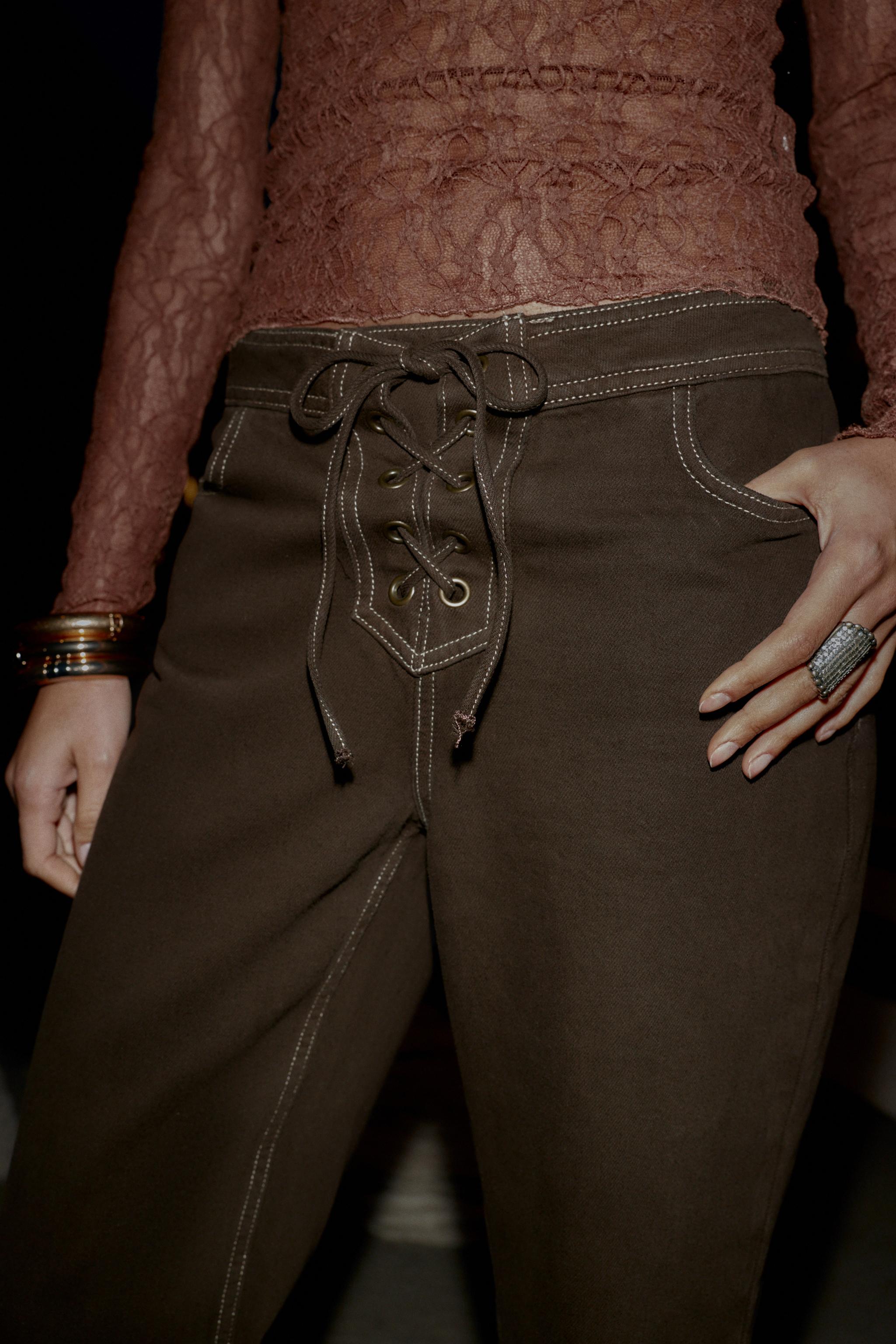 JEAN Z1975 DROIT TAILLE HAUTE À CORDONS