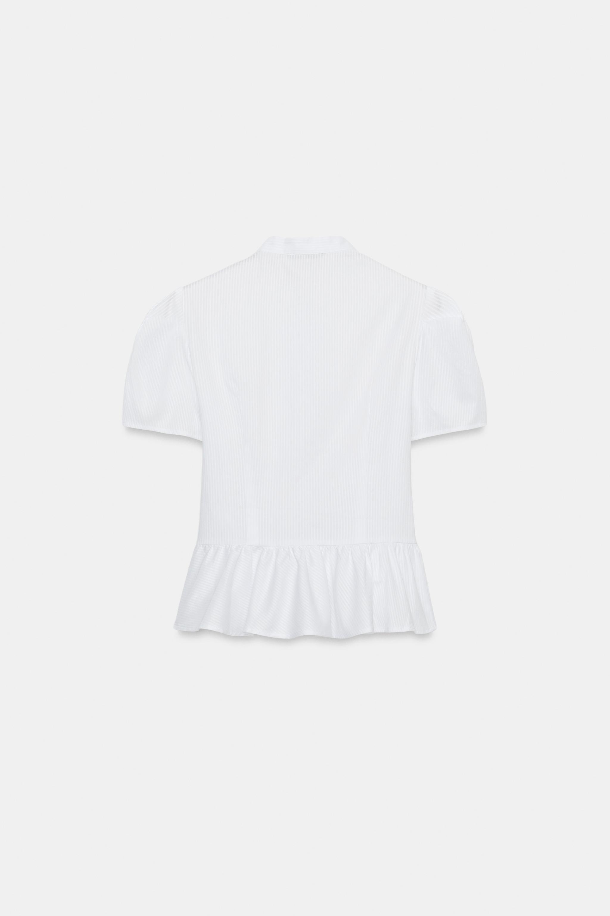 FROG FASTENING PEPLUM SHIRT