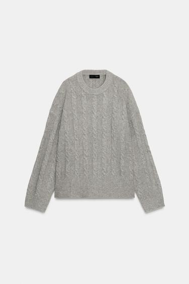 JERSEY PUNTO SOFT CABLES - Gris claro de Zara