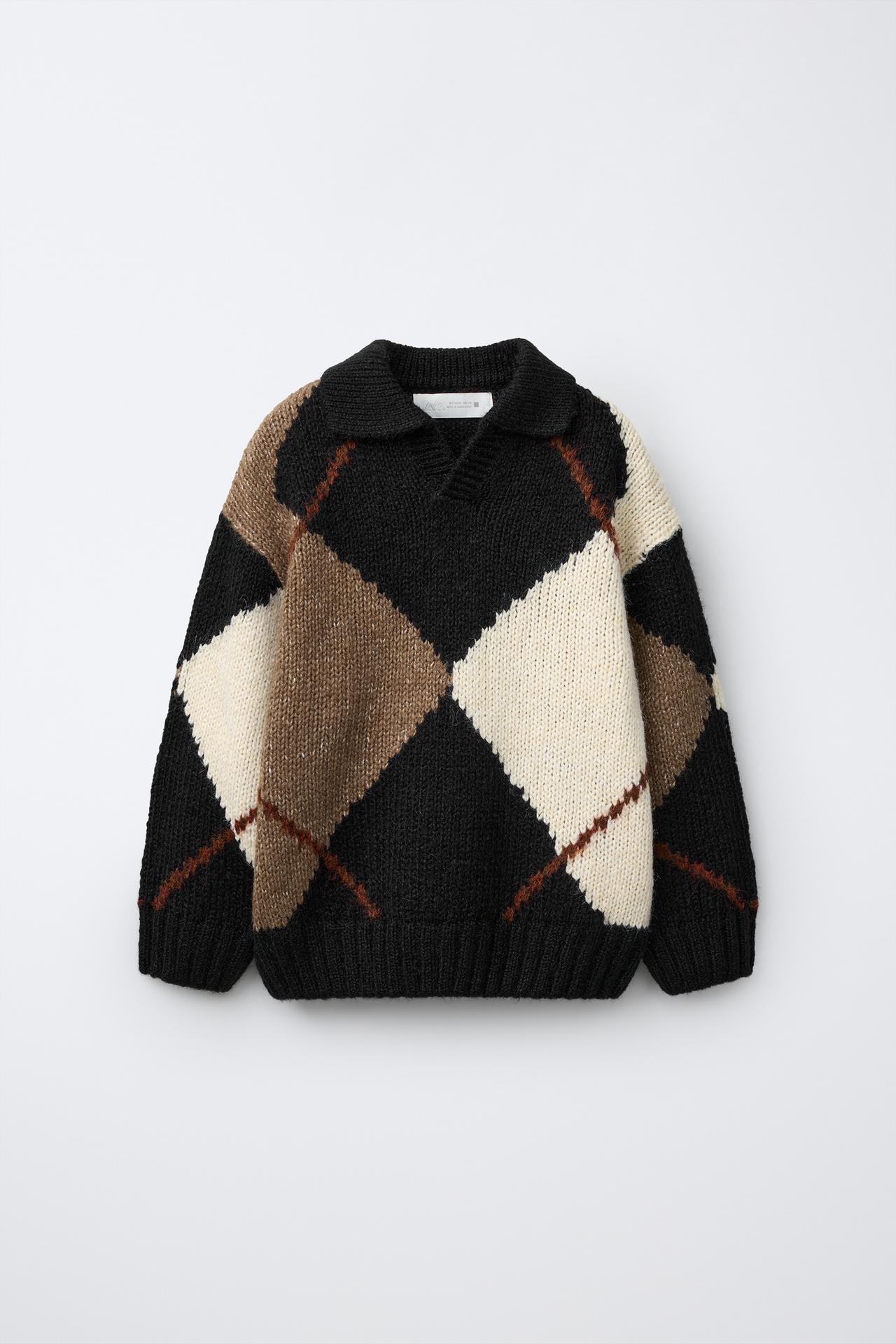 ARGYLE KNIT SWEATER — Multicolored