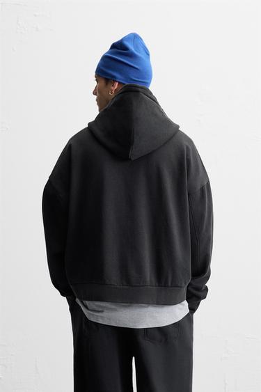 WASHED HOODIE - Dark grey by Zara - Image 2