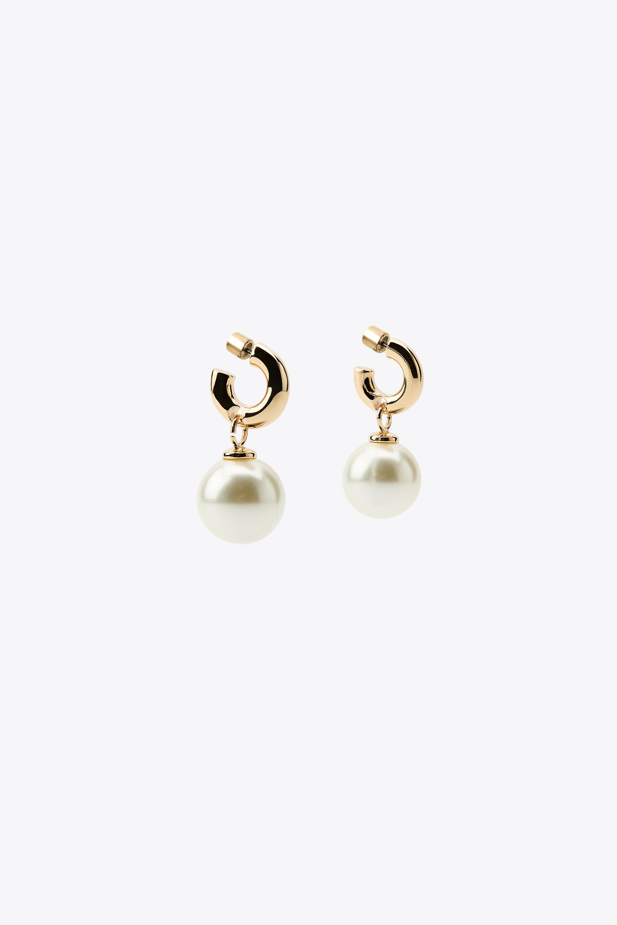 フェイクパールフープピアス - ゴールド | ZARA Japan / 日本