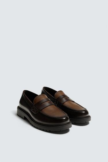 GIÀY LƯỜI CÓ ĐAI NGANG - Màu nâu từ Zara