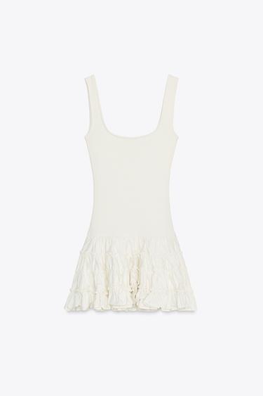 ROBE BIMATIÈRE À VOLUME - Écru de Zara - Image 6