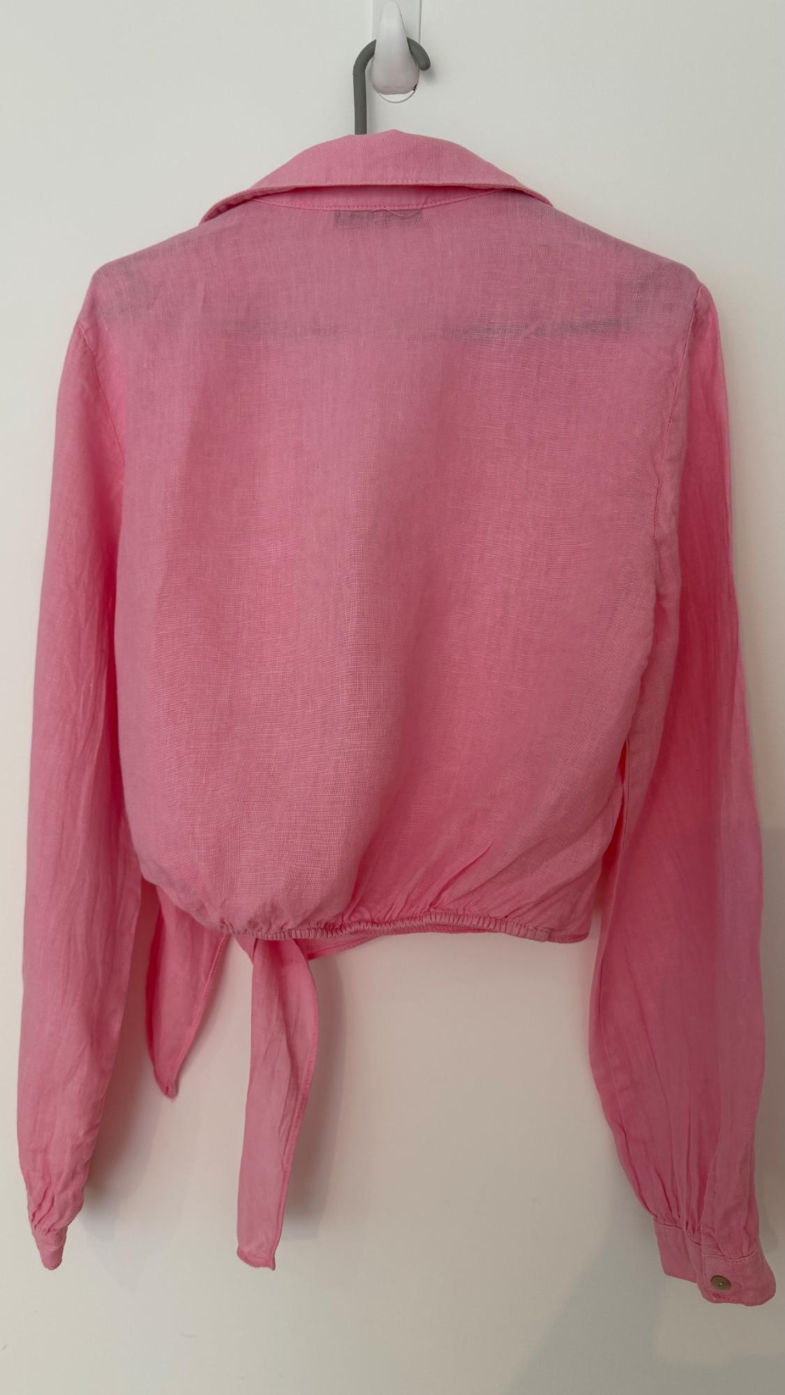 LINEN SHIRT WITH BOW - Image 2