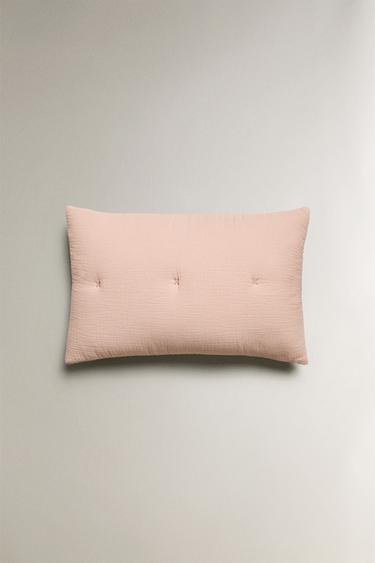 CHILDREN'S QUILTED DOTTED COTTON CUSHION COVER - Pink by Zara - Image 0