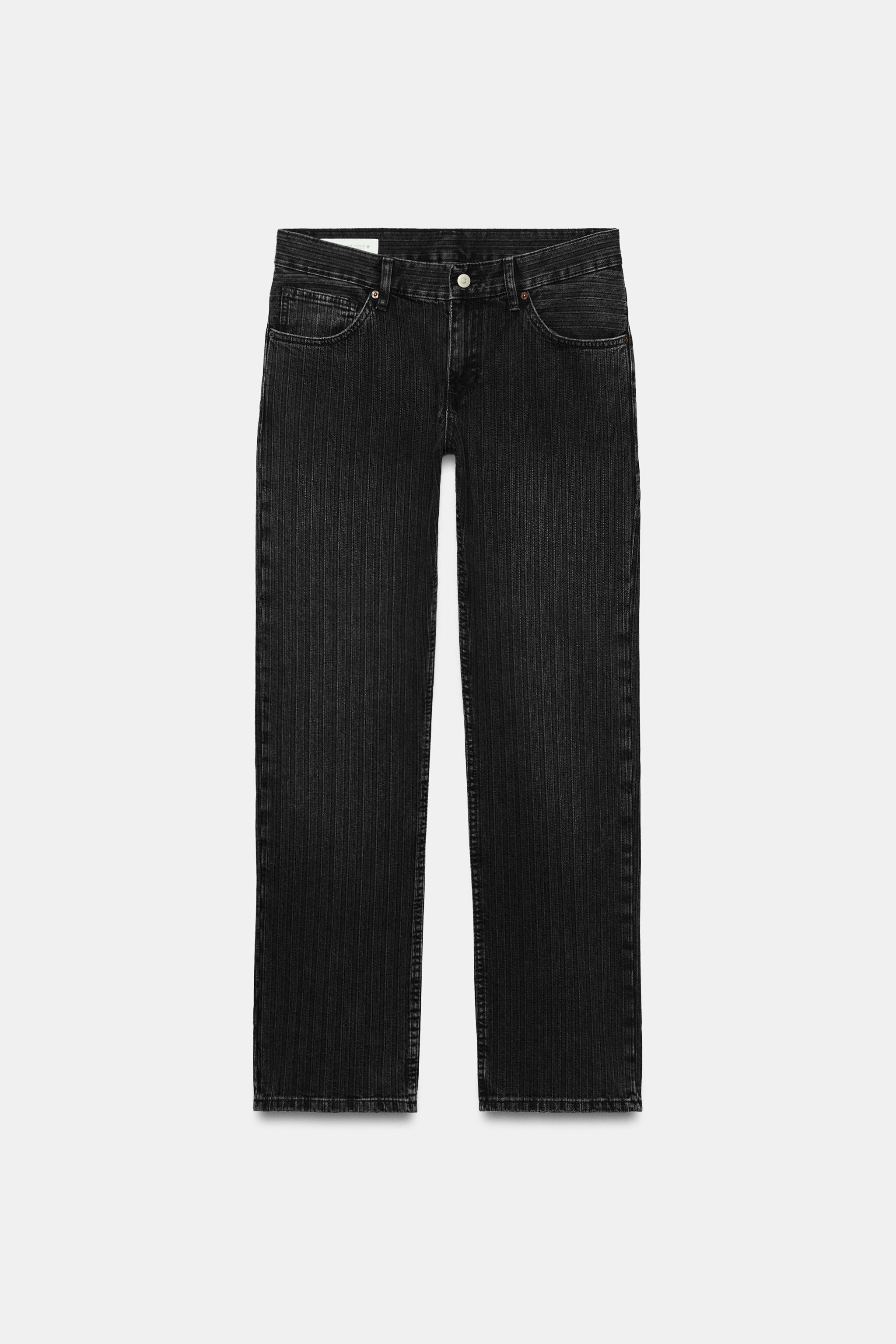 LOW-RISE STRIPED STRAIGHT-FIT TRF JEANS