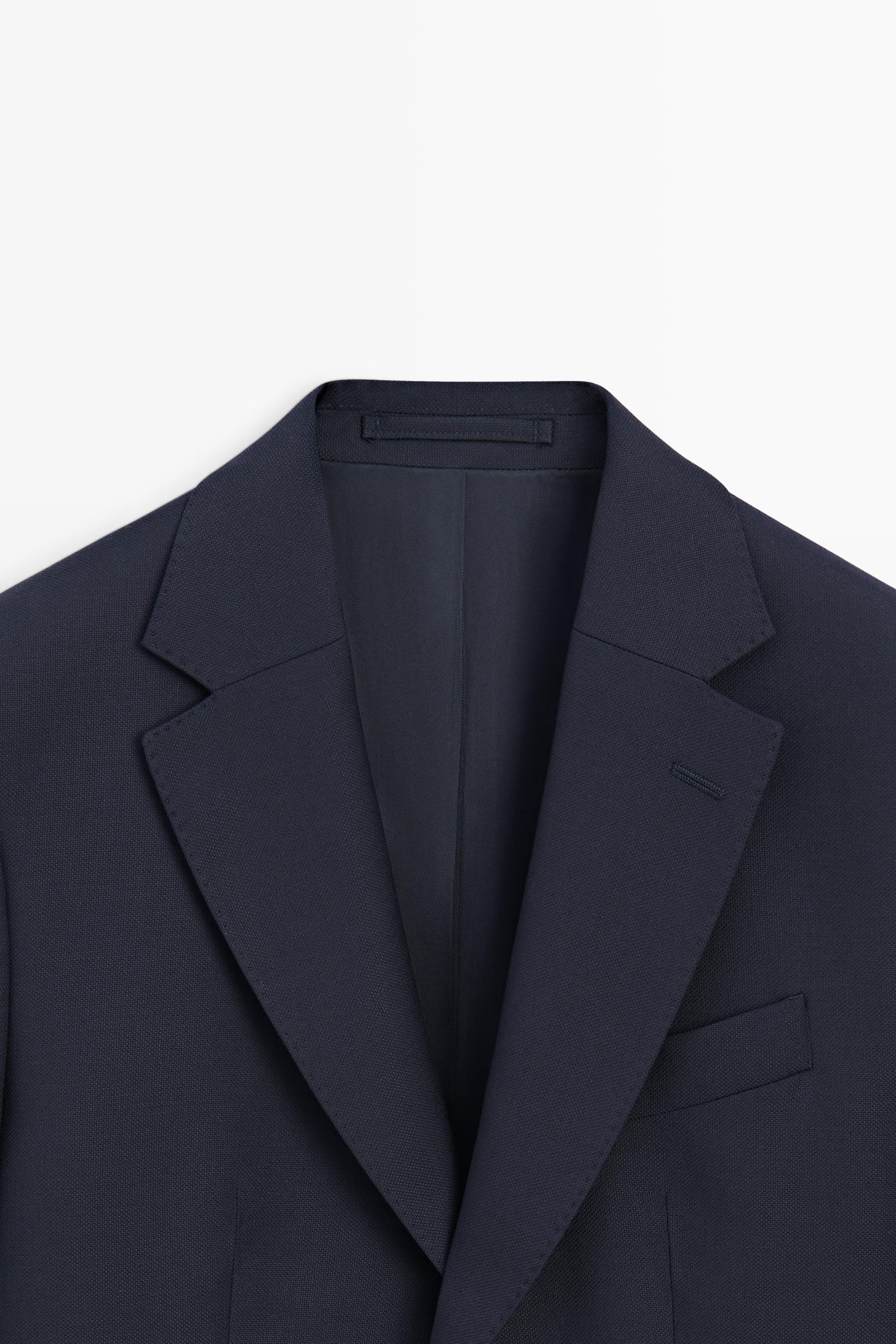 Textured suit blazer