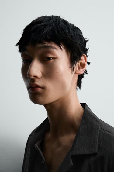 Zara 紋理休閒版襯衫 - 黑色