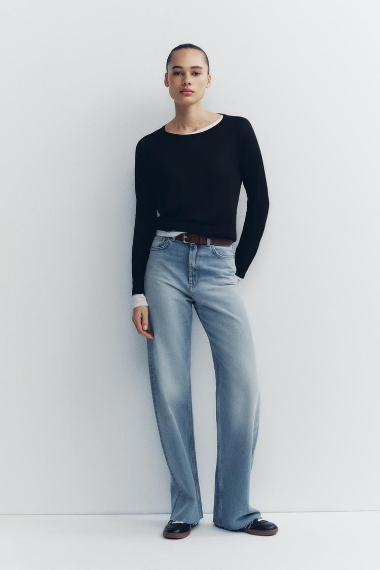 TRF WIDE-LEG HIGH-WAIST JEANS Light blue ZARA Georgia