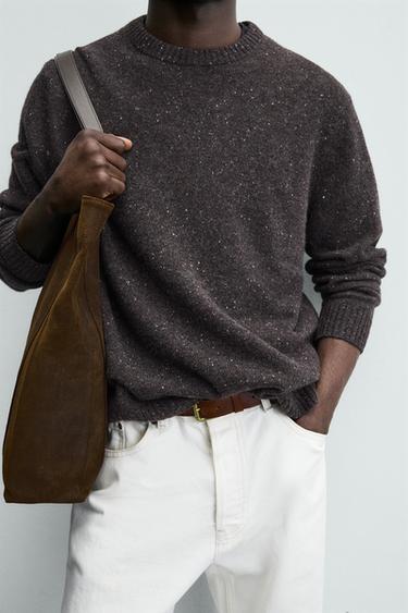 PULL EN LAINE BOTONATO - marron-vison de Zara - Image 4