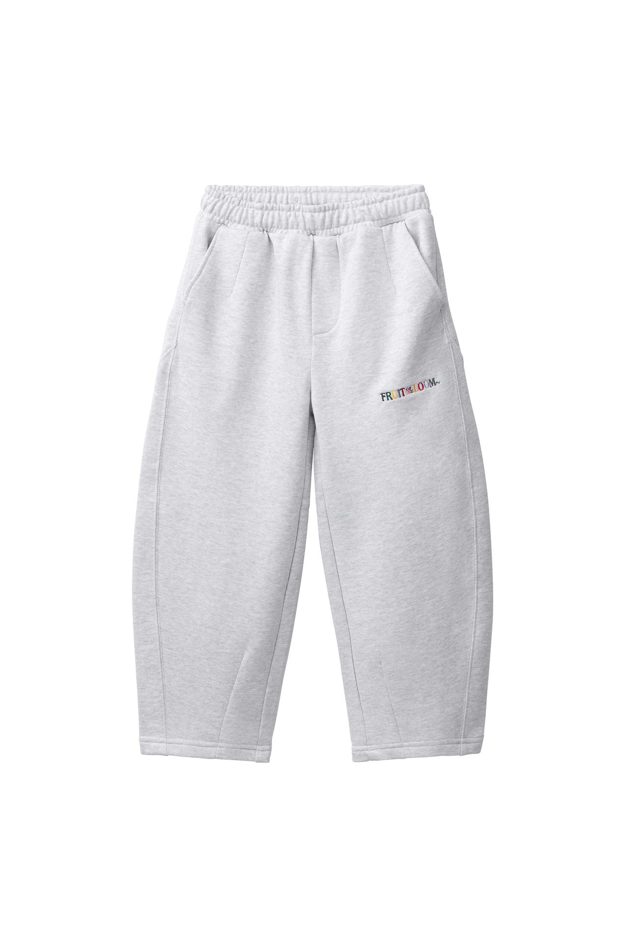 Брюки силуэта "бочонок" из плюша с вышивкой FRUIT OF THE LOOM™