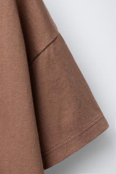 CROCHET PALM TREE T-SHIRT - Brown by Zara - Image 3