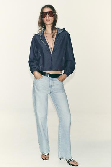 Zara BOMBER JAKNA S KAPULJAČOM – indigo – Slika 0