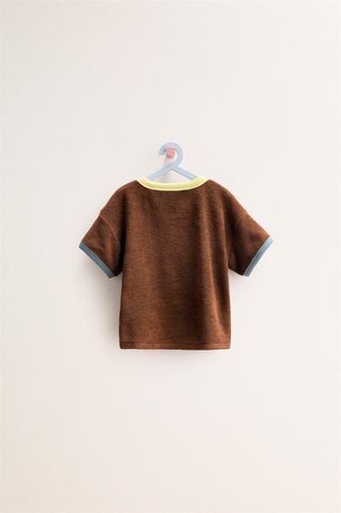 ZARA TIMELESS - TOWELLING EFFECT T-SHIRT - Chocolate by Zara - Image 1