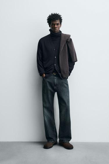 100% WOOL CARDIGAN - Dark navy by Zara