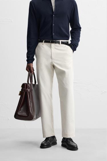 QUICK DRY CHINO TROUSERS - Oyster-white by Zara