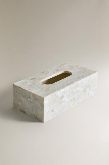 BOÎTE À MOUCHOIRS NACRÉE - Beige clair de Zara - Image 1