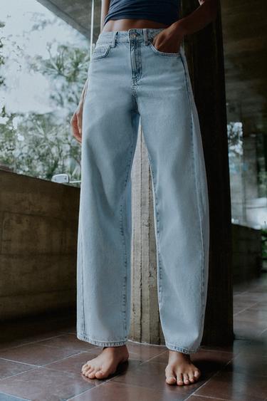 Z1975 HIGH-WAIST JEANS WITH FRONT SEAMS - Light blue by Zara