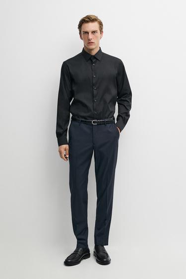 Zara Slim fit stretch shirt - Black - Image 0